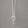 zilveren collier met hanger met zoetwaterparel