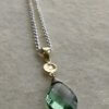 Collier in zilver met groene amethist en gouden accenten - Afbeelding 3