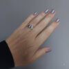 Chunky zilveren ring met paarse amethist in gouden zetting - Afbeelding 4
