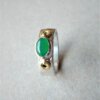 Klassieke zilveren ring met aventurijn en gouden accenten - Afbeelding 3