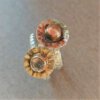 Gehamerde zilveren ring met een rozenkwarts in roségouden zetting - Afbeelding 3