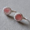 Zilveren oorhangers met rozenkwarts