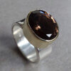Zilveren ring met rookkwarts in gouden kast - Afbeelding 3