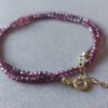 Dubbele armband Granaat met 14k gouden verlengketting en -slot - Afbeelding 2