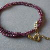 Dubbele armband Granaat met 14k gouden verlengketting en -slot