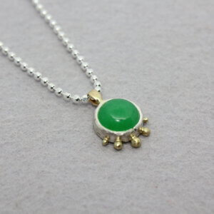 Collier met aventurijn in zilver en goud