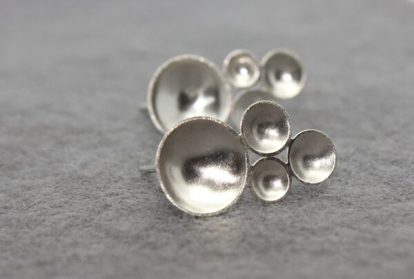 zilveren oorstekers met bubbles