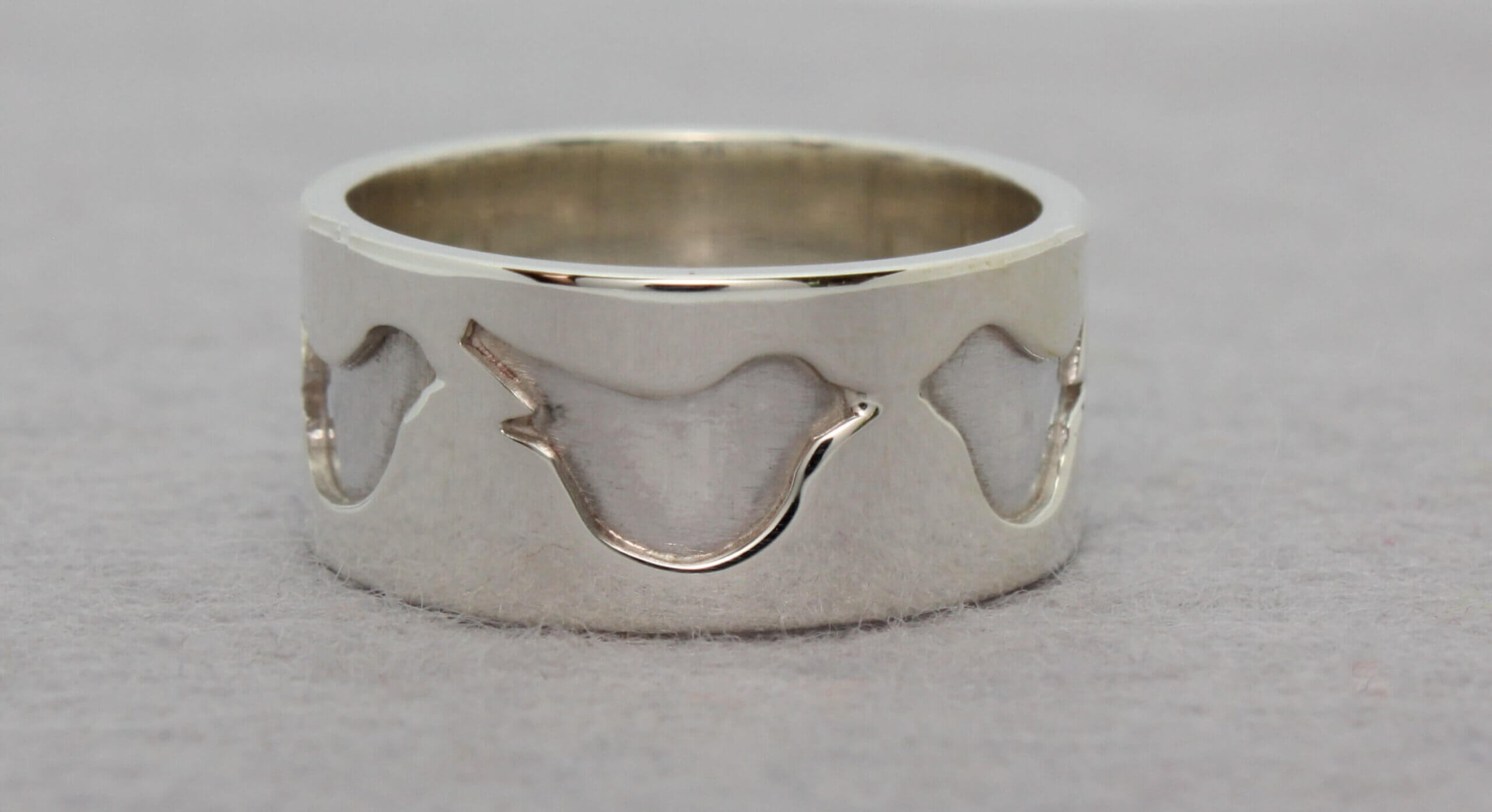 zilveren ring met vogeltjes