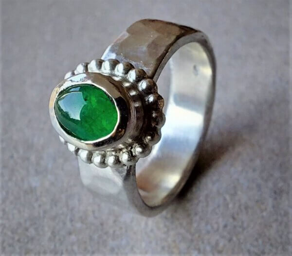 Zilver met aventurijn en pareldraad 1