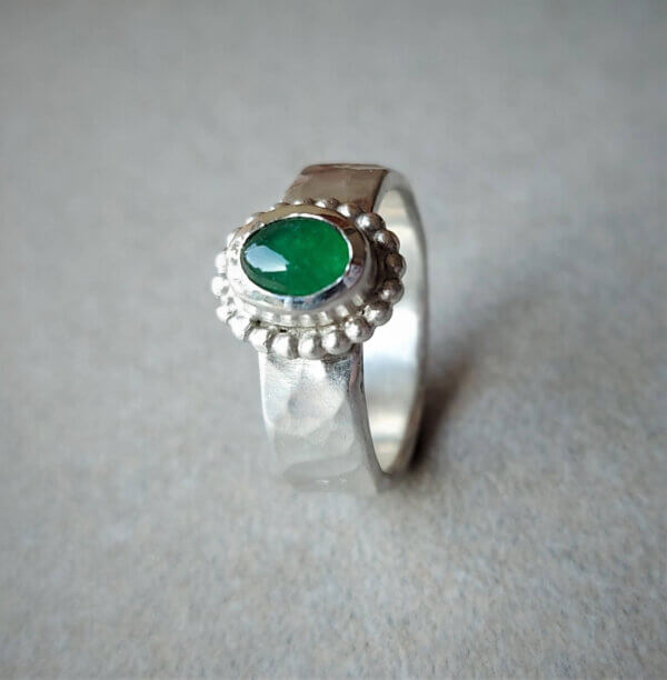 zilver met aventurijn en pareldraad